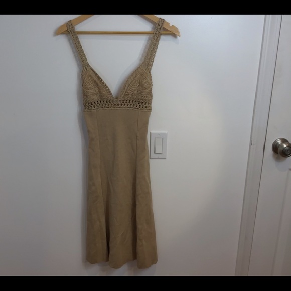 VALENTINO NUDE BOHO CROCHET DETAIL DRESS NWT SZ 6 - Picture 2 of 14